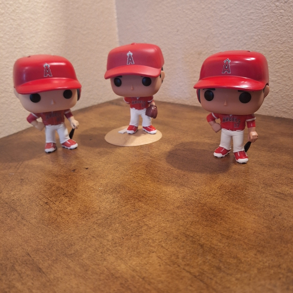 Funko Pop - Lot Of 3 Stand-up Figures. Shohei Ohtani #17 (two). Plus Trout #27